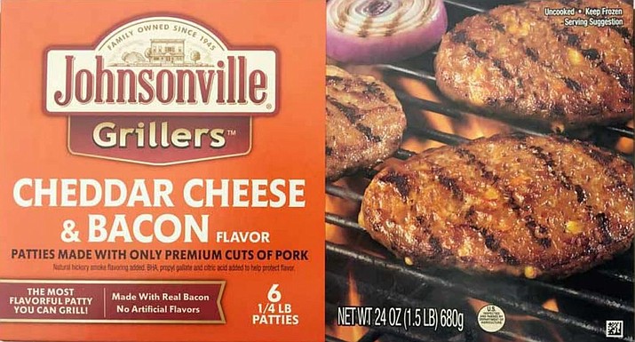 grillers cheddar cheese & bacon flavor" raw ground pork patties