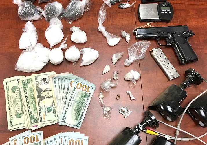 During a search of the home, more than one pound of heroin and over half a pound of methamphetamine was found in the master bedroom. Numerous small baggies of prepackaged meth and heroin were also seized in various weights ready for sales. YCSO Photo