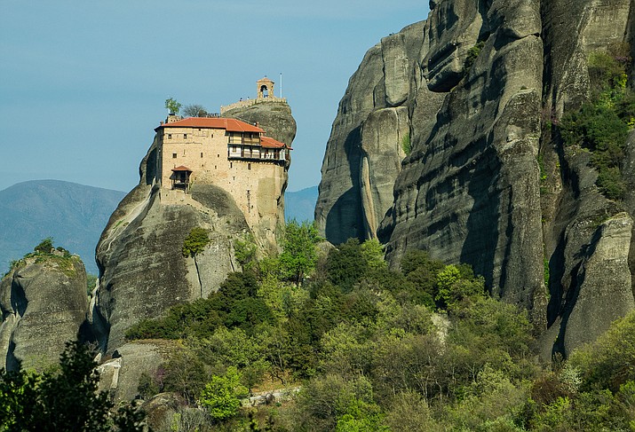 Monastery in Meteora, Greece, built generations ago by monks, still occupied today, by Bev Copen