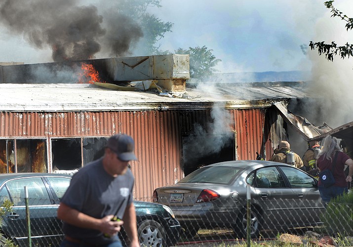 The VVFD and the Cottonwood Fire Department worked together to extinguish the fire on South Pleasant Valley Drive on Sunday, May 7, 2023. VVN/Vyto Starinskas