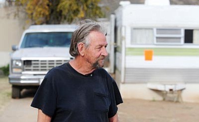 Chimney Ranch Mobile Home Park resident Chuck Swaggerty and his neighbors are faced with finding a new place to live by Friday. (Photo courtesy of Les Stukenberg/The Daily Courier)