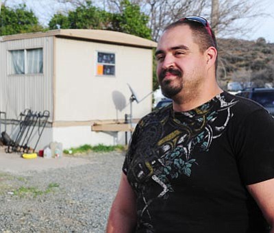 Photo courtesy of Les Stukenberg/The Daily Courier<br>Robert Sant said he put all the money he had into buying a trailer home in Chimney Ranch Mobile Home Park in Mayer, which has been deemed uninhabitable by the county due to a long list of violations.