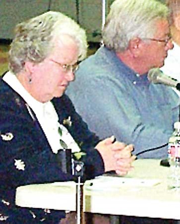 Town council candidates, Dorothy Schmidt and Dean Echols, at a previous candidates forum.