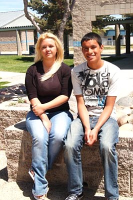 Jerry J. Herrmann/The Daily Courier<br>
Danyielle Grimes and Juan Martinez both have overcome major hurdles to get their high school diploma at Chino Valley High School.

