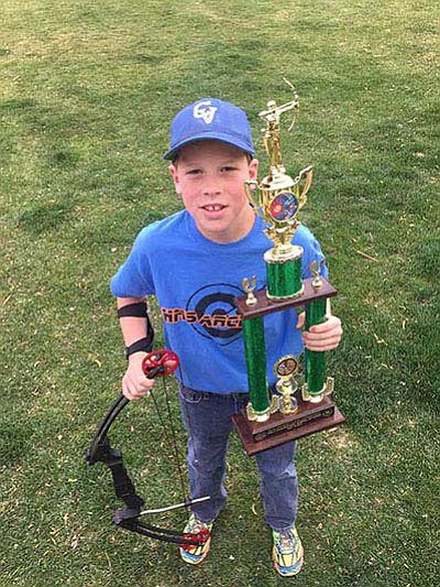 Heritage Middle School's Hunter Hulburd won the fifth grade archery competition at the state meet and earned the right to compete at nationals. (Courtesy photo)