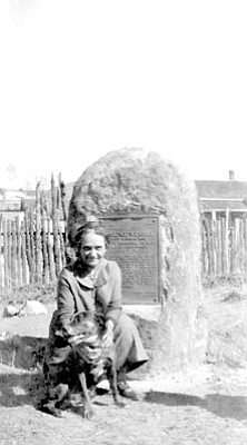 Sharlot Hall Museum/Courtesy photo<br>Sharlot Hall was instrumental in bringing the remains of Pauline Weaver home to Prescott in 1929, 62 years after his death. He is interred near the main gate on the north side of the Sharlot Hall Museum campus.