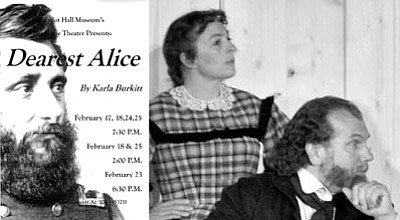 
Sharlot Hall Museum/Courtesy photo<br>Karla and Lane Burkitt portray the Griersons in the play “Dearest Alice,” showing next weekend at the Blue Rose Theater at Sharlot Hall Museum.