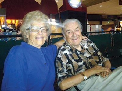 Courtesy photo<br>
Bebe and Jack May are seen here enjoying a Diamondbacks baseball game last summer. Jack was a Tottenham Hotspur soccer club fan in England, but became a big fan of American baseball in his later years.

