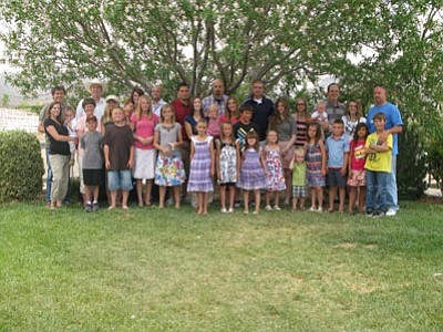 Photo courtesy of Larry Romney<br>
Larry Romney’s family, seen here at a 2011 reunion, includes several Prescott-area residents.
