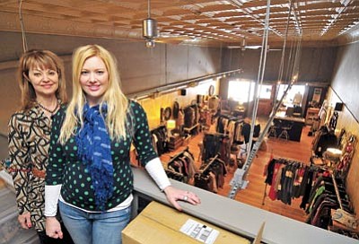 Matt Hinshaw/The Daily Courier<br>Betsy Miner and Candy Hull opened Clothes Hound Clothing Co. on Whiskey Row this past December.  The store specializes in upscale women’s clothing.