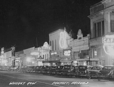 Sharlot Hall Museum/Courtesy photo<br>The bars along Whiskey Row were back in full swing as Prohibition was repealed in 1933.