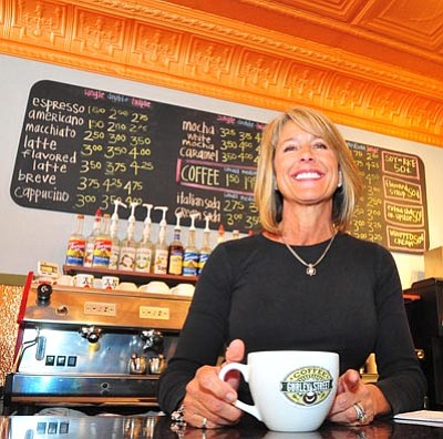 Les Stukenberg/The Daily Courier<br>
Becky Karcie is the owner of Gurley Street Coffee at 318 West Gurley Street in the former Coffee Roasters location.