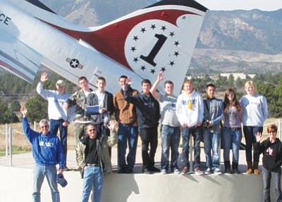 Courtesy Prescott High School Air Force JROTC<br>Several members of the Prescott High School Air Force JROTC and three chaperones toured the Air Force Academy in Colorado Springs, Colo., in early December 2011.