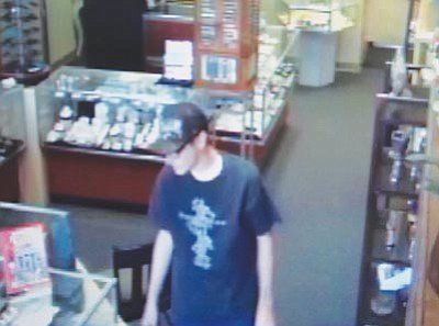 Courtesy photo<br>Prescott police seek help finding this suspect who allegedly pepper-sprayed the owner of a jewelry store and stole a $1,250 piece of jewelry around 5 p.m. Monday in the 300 block of North Montezuma Street.