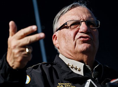 Ross D. Franklin/The Associated Press<br>
This Jan. 9, 2013 file photo shows Maricopa County Sheriff Joe Arpaio speaking with the media in Phoenix. A federal judge ruled Friday, May 24, 2013, Arpaio’s office systematically singled out Hispanics in its trademark immigration patrols, marking the first finding by a court that the agency racially profiles people.