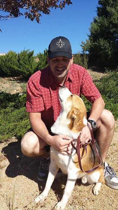 Courtesy photo<br>
James Stemm clearly has a 
special bond with his dog Rocco.

