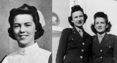 Courtesy photos<br>
Mary Moran Converse, pictured above left during World War II, saw the photo at right of another Mary Moran (posing with friend Eleanor Walters) in The Daily Courier’s Salute to Veterans publication and thought it was a picture of herself until she read the accompanying article. 


