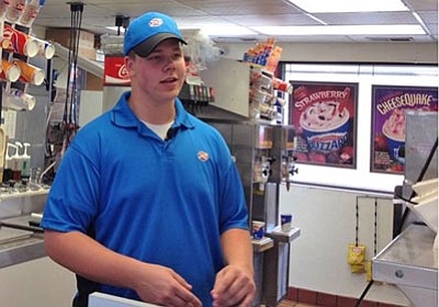 Behind the counter was 19-year-old Joey Prusak.