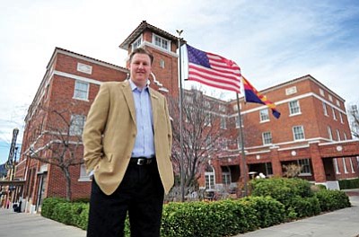 Matt Hinshaw/The Daily Courier<br>Hassayampa Inn General Manager Michael Kouvelas recently purchased the historic downtown Prescott hotel.