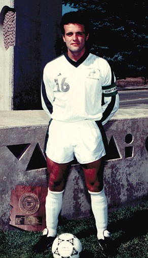 Photo courtesy the Yavapai Soccer Program<br>Rocco DeNardis, seen on the Yavapai College campus in Prescott in 1990, will become the 22nd Roughrider to be enshrined in the NJCAA Soccer Hall of Fame.