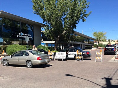 The intersection of Forbis Street and Ainsworth Drive in Prescott was blocked off Thursday morning as police has been called in to investigate a possible explosive device.