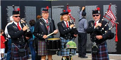 Courtesy photo<br>The Veterans Memorial Pipers Corps of Prescott will honor our Military, Fire Fighters and Police Officers who gave their lives in service on Memorial Day at 9 a.m. at the Citizens Cemetery, 11 a.m. at Prescott National Cemetery and 2 p.m. at Prescott Valley Civic Center. Rick Chase, Pat and Marla O’Halloran and Don Mansfield, will honor them by playing “America,” “Heroes Lost,” and “Amazing Grace.”