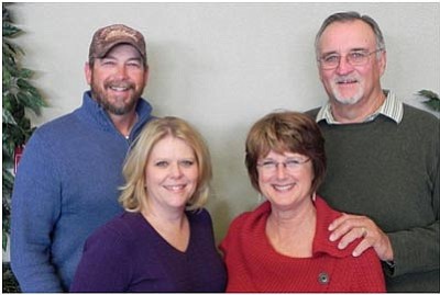 Pastor Harry and Lanita Van Aken, right, are stepping down from Vineyard Christian Fellowship. New pastor couple Lloyd and Monica Cook, left, are taking their place. (Courtesy photo)