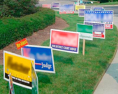 The council also is considering loosening up regulations for signs on privately owned commercial land. (Commons wikimedia photo)