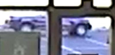 The suspect vehicle from a security camera capture.