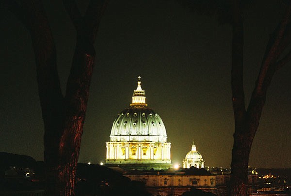 The Vatican is shown at night in this undated photo. (Cindy Barks/Courier, file)
