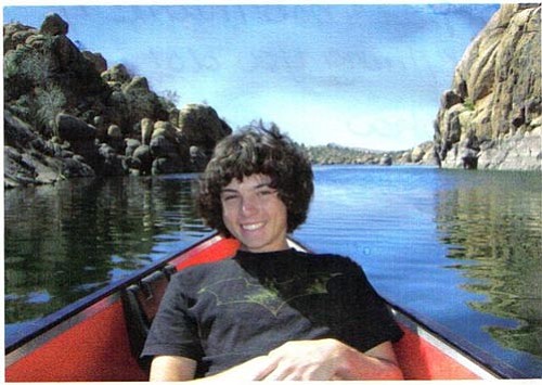 Kalen Earle relaxes in a boat in happier times. A benefit is this weekend in Chino Valley to raise money to help in his fight against cancer.