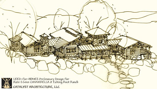 Courtesy/Catalyst Architecture LLC<br>
This sketch shows the plans for Katie Cannarella’s eco-friendly home in Talking Rock Ranch.