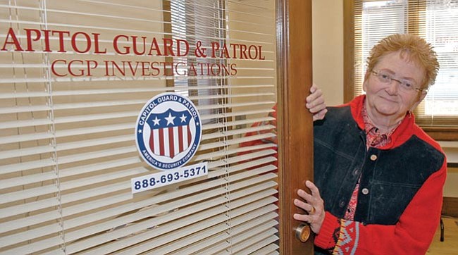 The Daily Courier/ Jo. L. Keener <br>
Marsha Cudney, CEO  of Capitol Guard & Patrol, provides security services to the tri-city area.