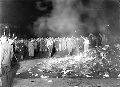 Courtesy
German students and Nazis are shown burning books May 10, 1933.