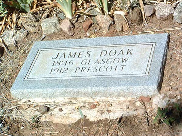 Courtesy<p>
The gravesite of James Doak is located in the Citizens Cemetery on Sheldon Street across from the Yavapai College entrance. The site is near the upper end of the cemetery to the right of the access road.