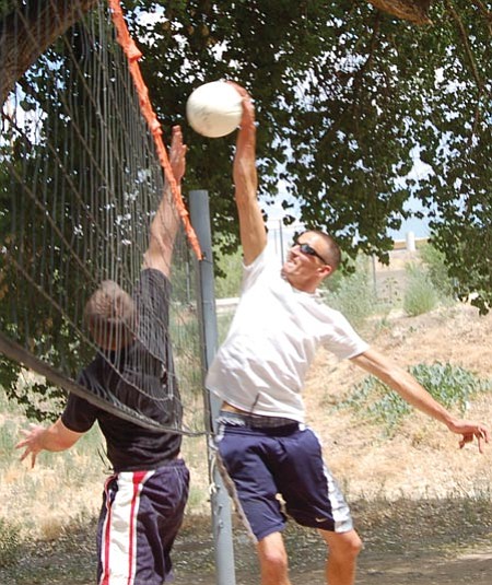The Daily Courier/Bruce Colbert<p>
A group of 20-somethings plays volleyball every Sunday in parks around Prescott.
