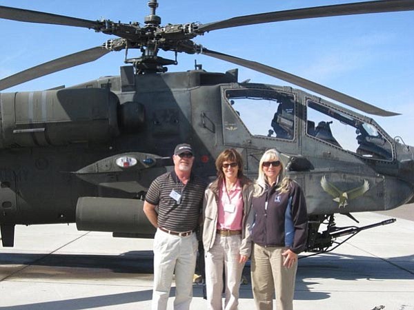 Courtesy<br>
MATForce Executive Committee members Doug Bartosh, Sheila Polk and Kim Haddow flew down to the Nogales border in a Blackhawk helicopter.