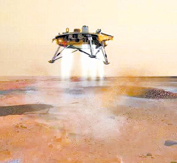 Courtesy<br>
An artist’s rendering depicts the Phoenix Lander taking off from Mars’ surface.