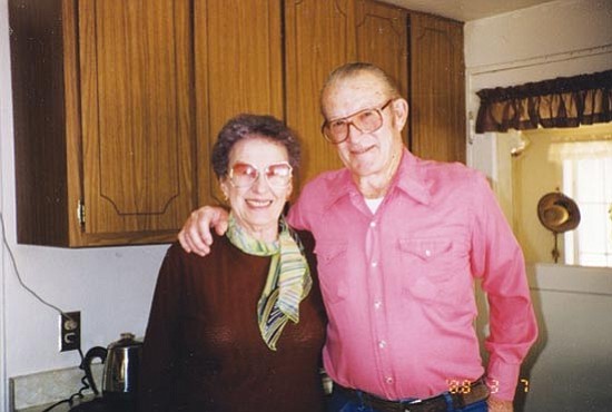 Courtesy<p>
Fred and Edna Mae (Ballew) Patton pose in their Skull Valley home March 7, 1988.

