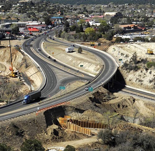 The Daily Courier<br>
Highway 69 coming out of Prescott is seen from the Prescott Resort in this April 1, 2008, file photo. The interchange is under redesign by ADOT.