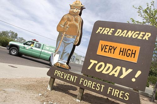 The Daily Courier/file<p>
A fire danger sign is seen outside Station One on White Spar Road in Prescott.