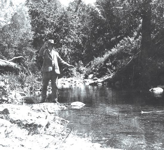 Sharlot Hall Museum/Courtesy photo<p>
Arizona Territory Representative Marcus Aurelius Smith fishes in Oak Creek in the 1890s. In 1912, at 61 years of age, he was selected as one of two senators sent to Washington to represent the brand new State of Arizona.