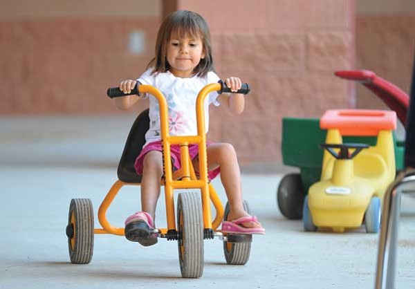 Les Stukenberg/The Daily Courier<br>
Serena Schifferli's parents on Thursday were considering enrolling her as a typical peer at the Humboldt Unified School District's Bright Futures Preschool.