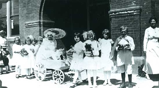 Sharlot Hall Museum/<br>Courtesy photo<br>For many years, May Day was a special time at Lincoln School. Everyone dressed in their Sunday best. A typical scene would have been the May Queen and her attendants being escorted to their place of honor to reign over the festivities.
