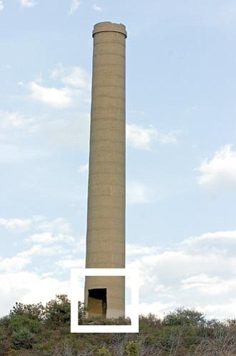 Matt Hinshaw/The Daily Courier<br>
The correct answer for this past week's "What is it, where is it?" is: the old smoke stack in Mayer on the north side of Highway 69. At the end of the month, we'll put all of the names of the weekly "What is it, where is it?" winners together and one will win a prize from the Courier's prize stash. The winner - with the first, correct answer - this week is Rob Littleton of Prescott. Congratulations, Rob. None of the dozens of callers/emails gave us a completely incorrect answer. Keep guessing, and remember to give "what" it is and "where" it is. 
