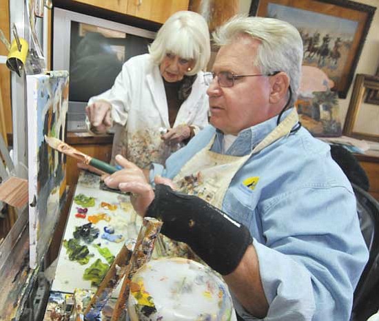 Les Stukenberg/<br>The Daily Courier<br>After an accident left David Van Gorder a quadriplegic, he reinvented a life dedicated to his art. "I could sit around and mulch," he said, "but that's not my thing."