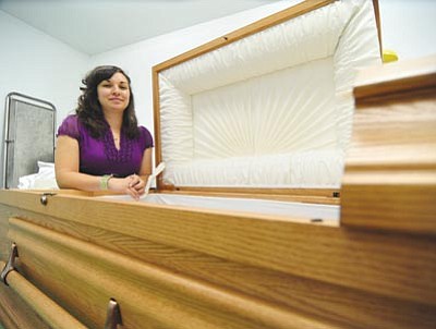 Les Stukenberg/The Daily Courier<br>
Dana Bordner is a funeral director and an embalmer with Wakelin Family Funeral Homes.

