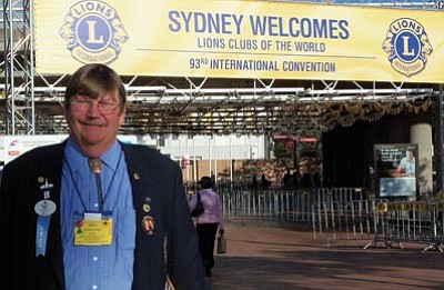 Courtesy photo<br>
Michael Kenny, a longtime member of the Prescott Valley Early Bird Lions Club, has taken the job of District Governor for District 21C. And, he and his wife, Gail, a fellow Lion, recently traveled to Sydney, Australia, to attend the 93rd Lions International Convention.
