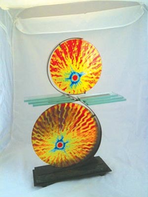 Courtesy photo<br /><br /><!-- 1upcrlf2 -->Artist Kathy Chetelat creates fused glass and steel forms that reflect the contemporary abstract genre with art deco touches.<br /><br /><!-- 1upcrlf2 -->