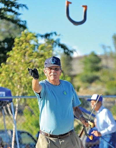 Matt Hinshaw/The Daily Courier, file<br /><br /><!-- 1upcrlf2 -->Tom Missey competes in the Horseshoes Event during the 2010 Senior Olympics at Watson Lake in Prescott.